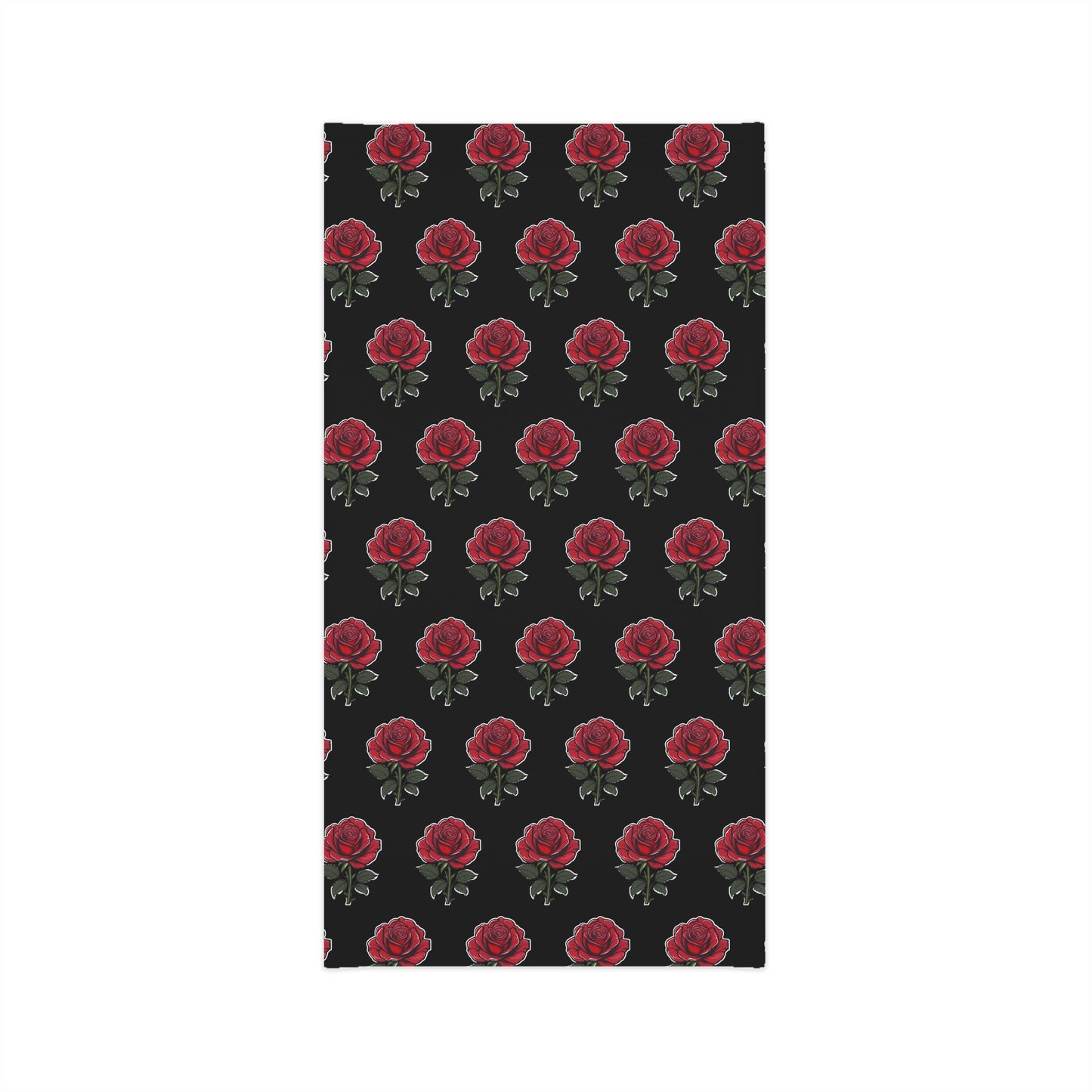 Red Rose Pattern Black Background Lightweight Neck Gaiter