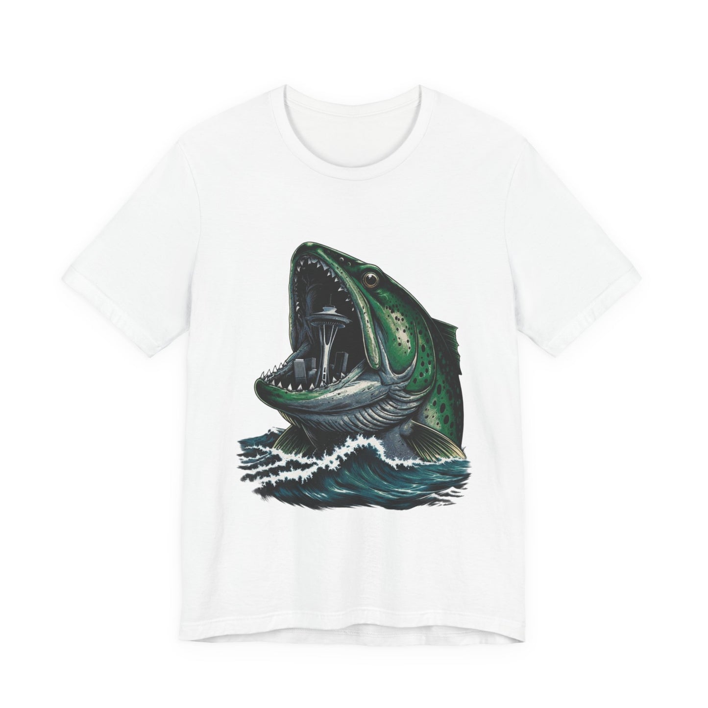 Fish Eating Seattle Unisex Jersey Short Sleeve Tee