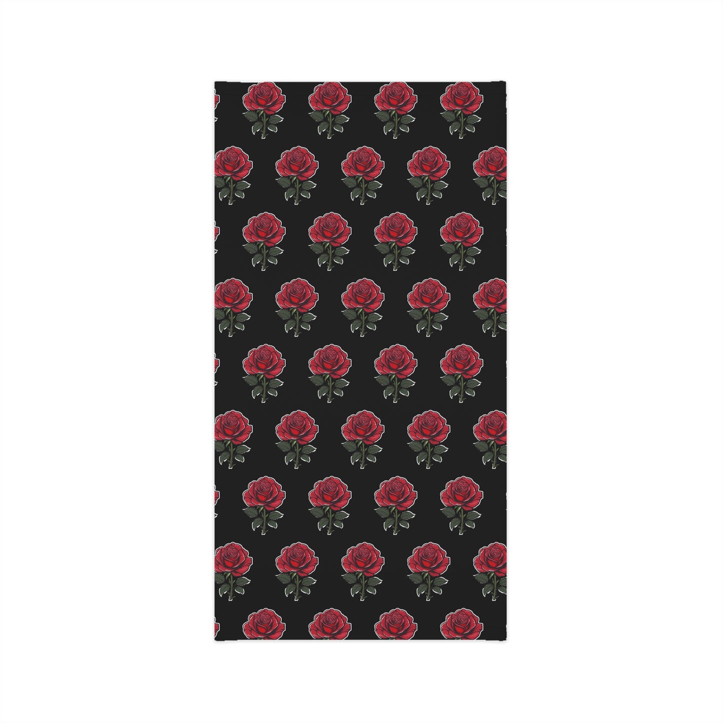 Red Rose Pattern Black Background Lightweight Neck Gaiter